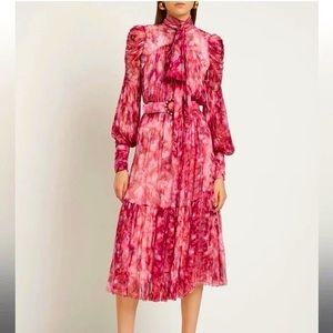 Zimmermann Dresses | Zimmermann Garnet Kaleidoscope Tie Neck Gown Garnet